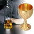 2Pcs Goblet Cup Golden Metal Retro Wine Cup Chalice Goblets